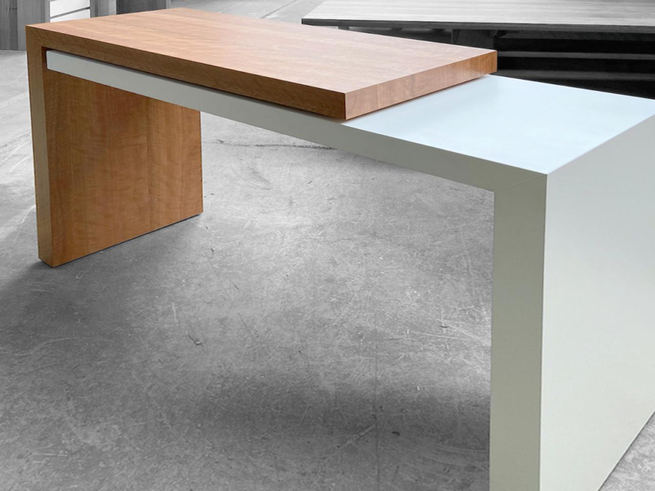 KT Hall Table Extendable White Painted and Spotted Gum Timber Quality Furniture Made in Adelaide, South Australia