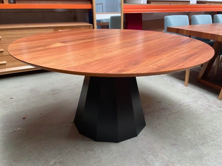 Lilly Round Dining Table Blackwood White Base Quality Furniture Made in Adelaide, South Australia