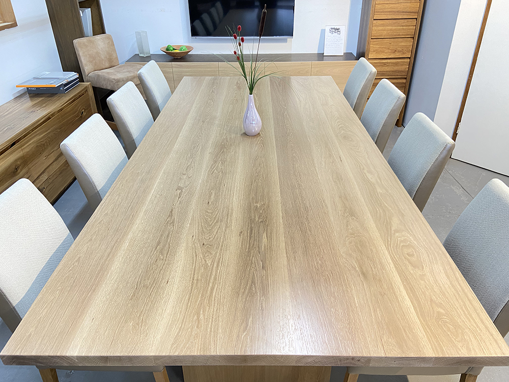 solid limed oak dining table