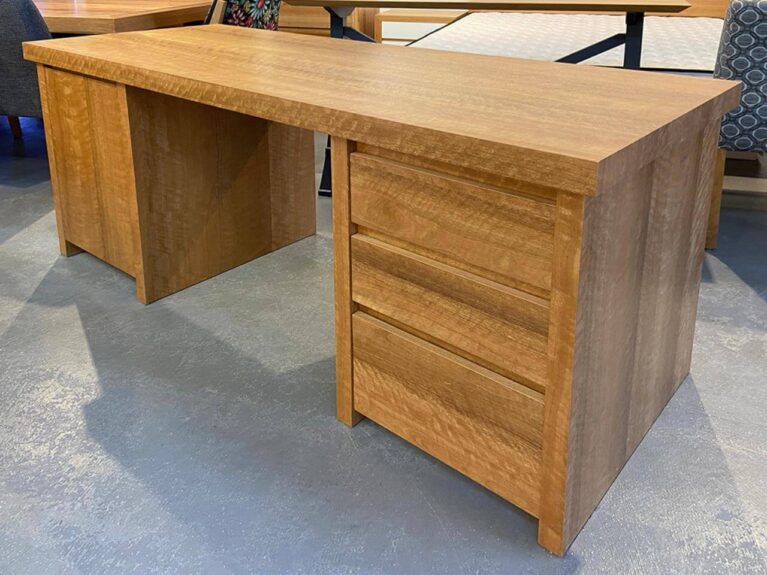 Ruby Desk Computer Writing Spotted Gum Timber 3 Drawers Door Quality Furniture Made in Adelaide, South Australia
