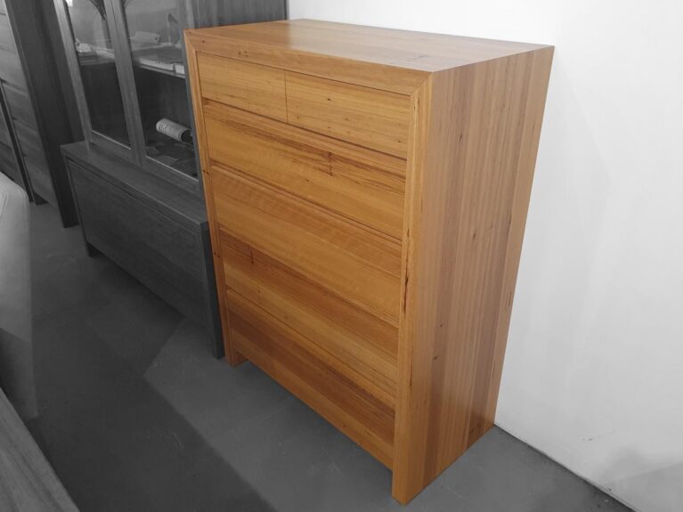 KT 6 Drawer Chest Blackbutt Timber Bedroom Quality Furniture Made in Adelaide, South Australia