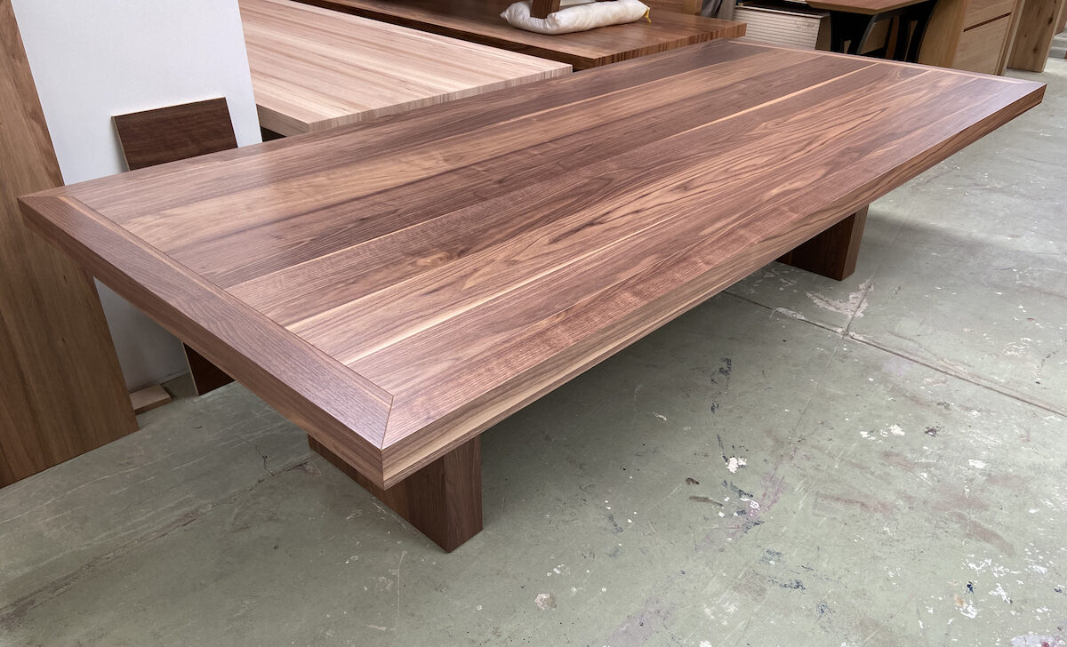 Samai 14 Seater Dining Table Walnut Timber 2 Pack Polyurethane Made in Adelaide, South Australia
