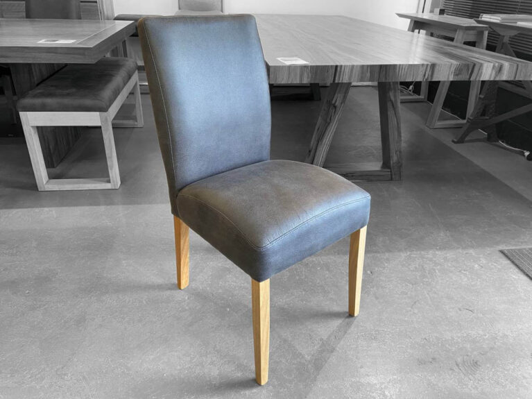 Bendigo Upholstered Dining Chairs Warwick Eastwood Slate Fabric Oak Timber Made in Adelaide, South Australia