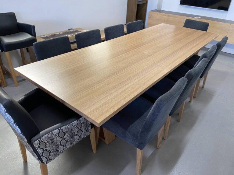 Solid 12 Seater Dining Table Tasmanian Oak Timber 2 Pack Polyurethane Quality Furniture Adelaide, South Australia