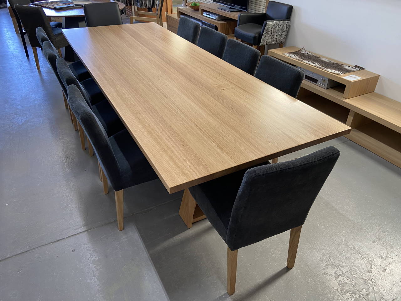 Solid 12 Seater Dining Table Tasmanian Oak Timber 2 Pack Polyurethane Quality Furniture Adelaide, South Australia