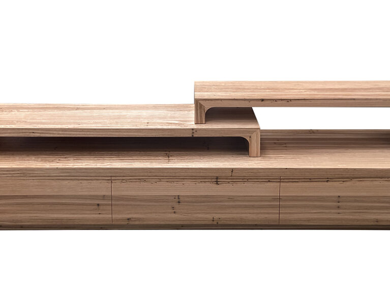KT 3 Drawer Media Unit with Bridges Limed Blackbutt Timber Quality Furniture Made in Adelaide, South Australia