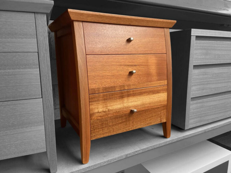 Nicko Bedside 3 Drawer Blackwood Timber Quality Furniture Made in Adelaide, South Australia