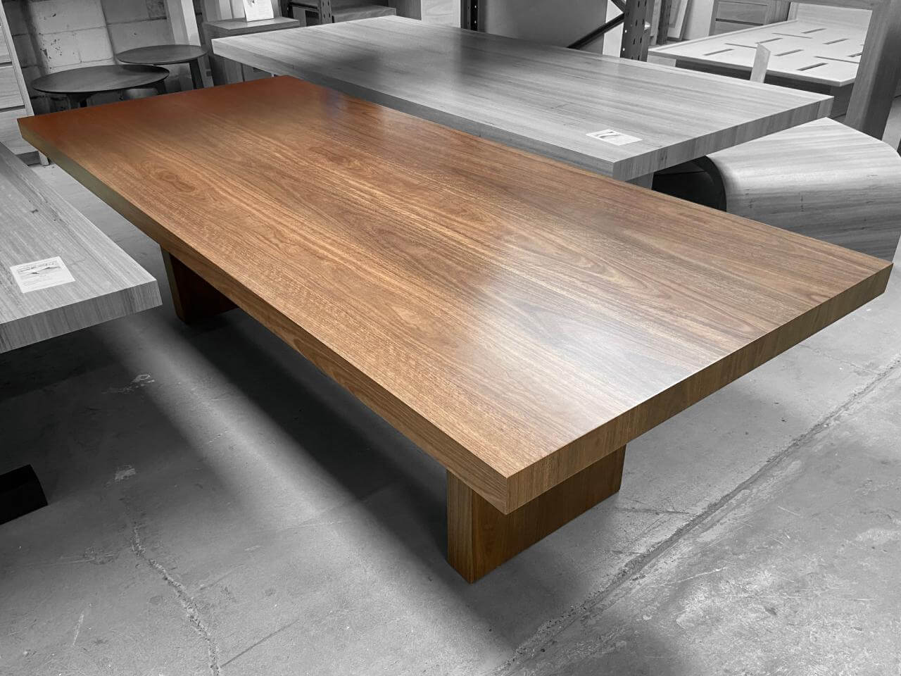 KT 8 Seater Dining Table Spotted Gum Timber High Build 2 Pack Polyurethane Quality Furniture Adelaide, South Australia