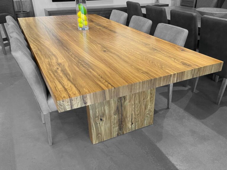 KT 10 Seater Dining Table Euro Oak Timber 2 Pack Polyurethane Quality Furniture Adelaide, South Australia
