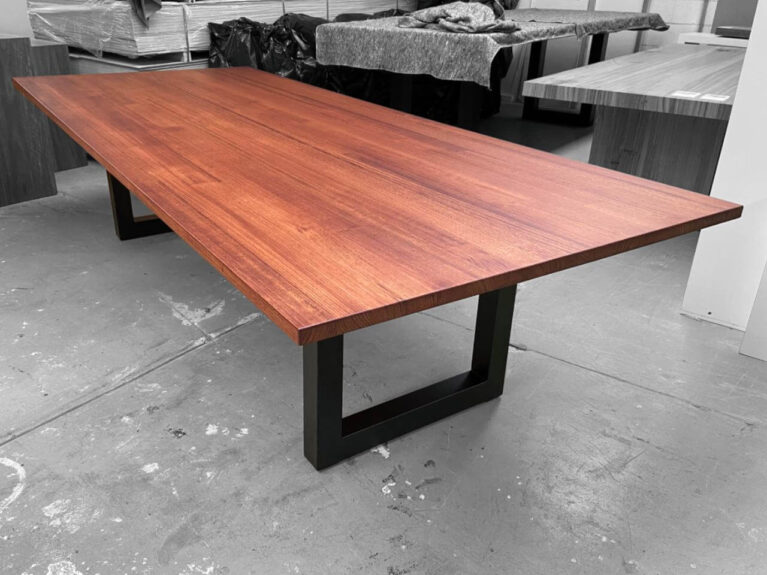 Solid 10 Seater Dining Table Tasmanian Oak Timber Stained 2 Pack Polyurethane Quality Furniture Adelaide, South Australia