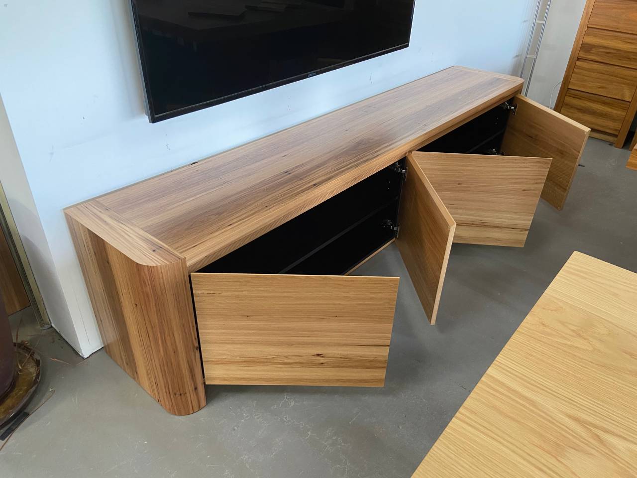 Lilly Media Entertainment Unit 4 Door Blackbutt Timber Made in Adelaide, South Australia